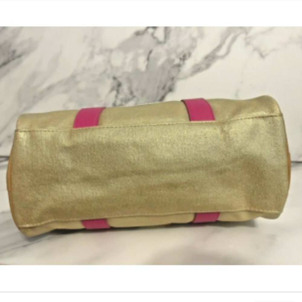 Victoria Secret Signature NY & Paris Multicolor Double Handle Canvas Satchel - Picture 8 of 10